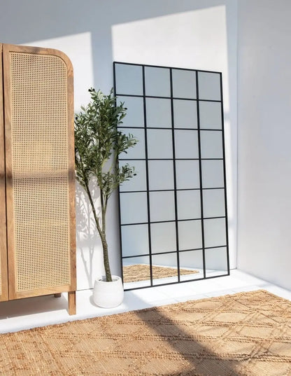 Miroir Fenêtre Rectangulaire XL Noir (210x120 CM) - Modernista Maroc