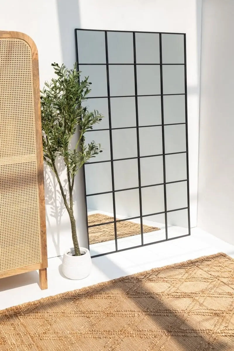 Miroir Fenêtre Rectangulaire XL Noir (210x120 CM) - Modernista Maroc