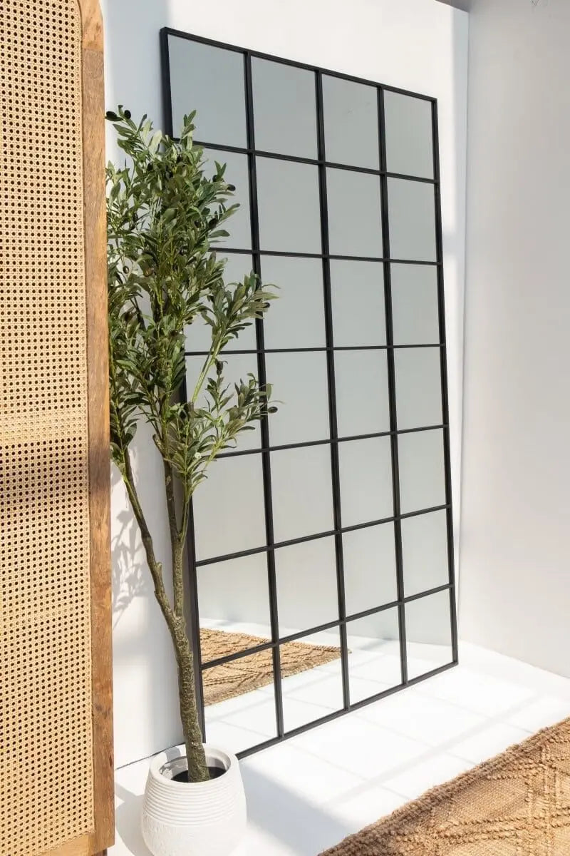Miroir Fenêtre Rectangulaire XL Noir (210x120 CM) - Modernista Maroc