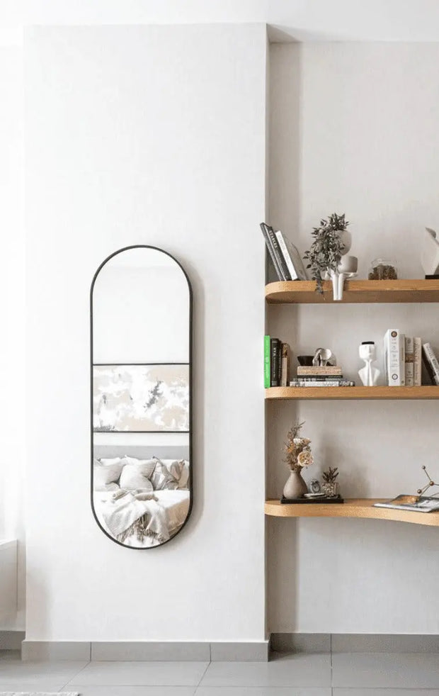 Miroir Mural Ovale Noir (4 Tailles) - Modernista Maroc