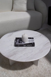 Table basse en marbre blanc - Modernista Maroc