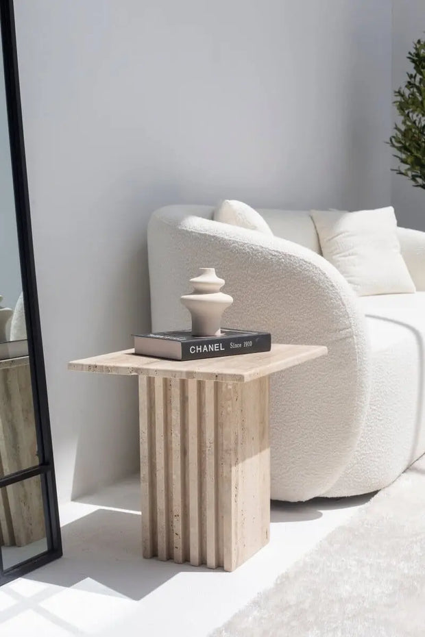 Table d'appoint en travertin - Modernista Maroc
