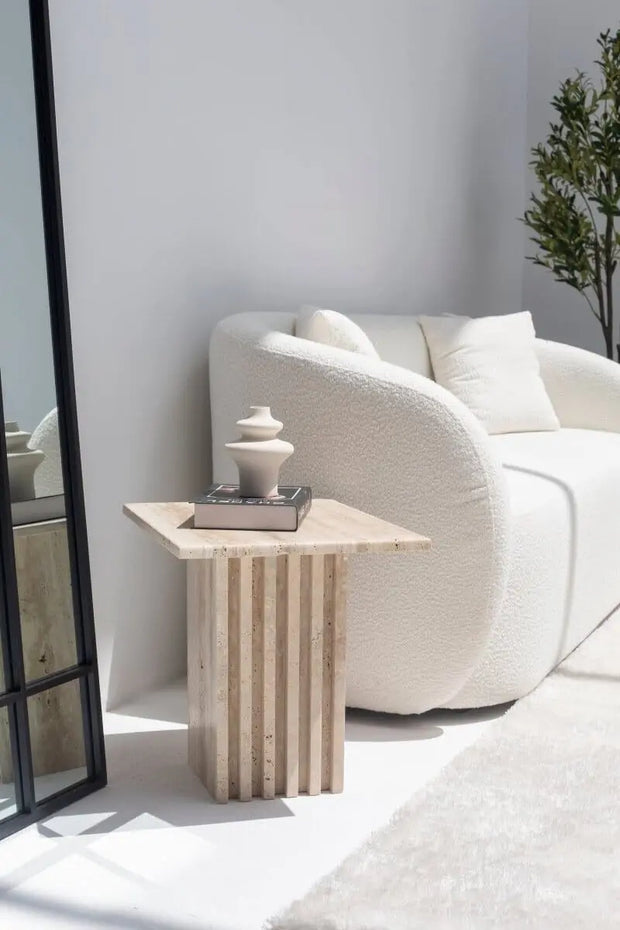 Table d'appoint en travertin - Modernista Maroc