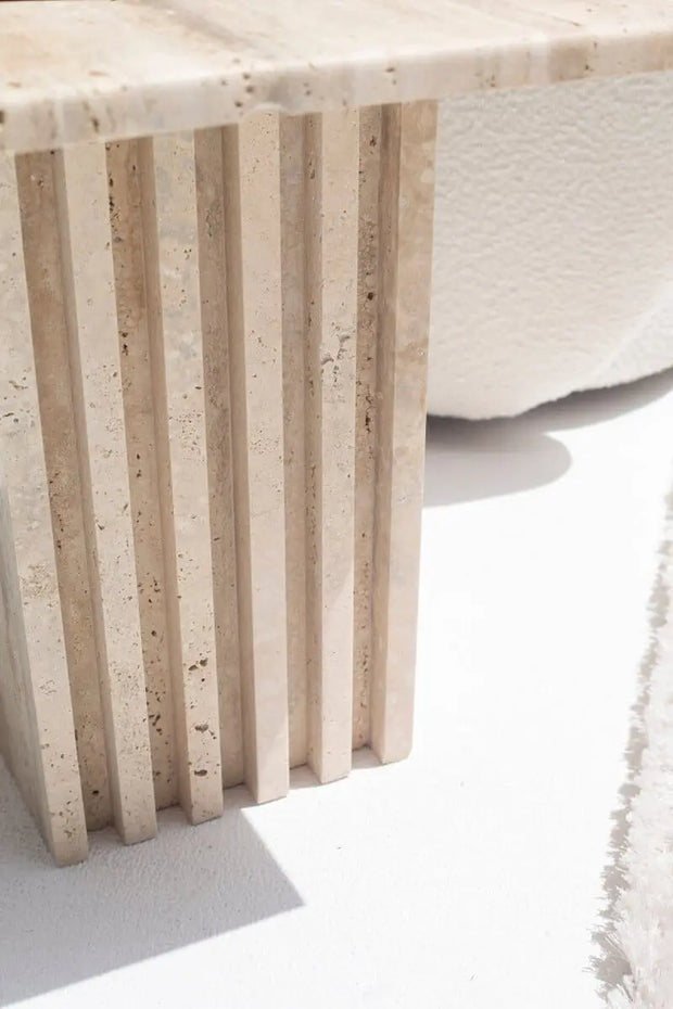 Table d'appoint en travertin - Modernista Maroc