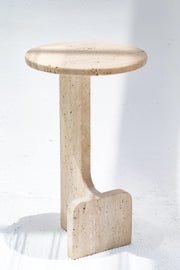 Table d'appoint ronde en travertin - Modernista Maroc