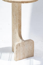 Table d'appoint ronde en travertin - Modernista Maroc