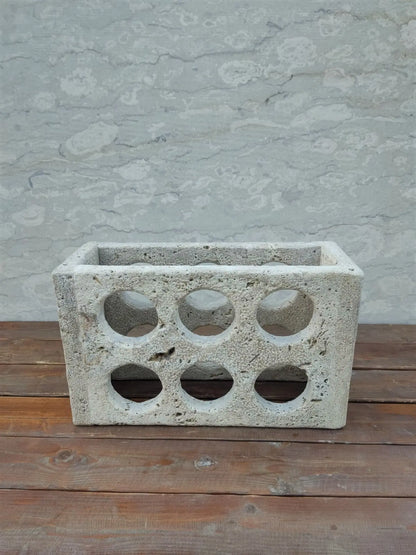 Porte-bouteille antique en travertin romain - Modernista Maroc