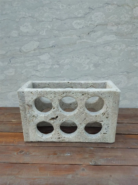 Porte-bouteille antique en travertin romain - Modernista Maroc
