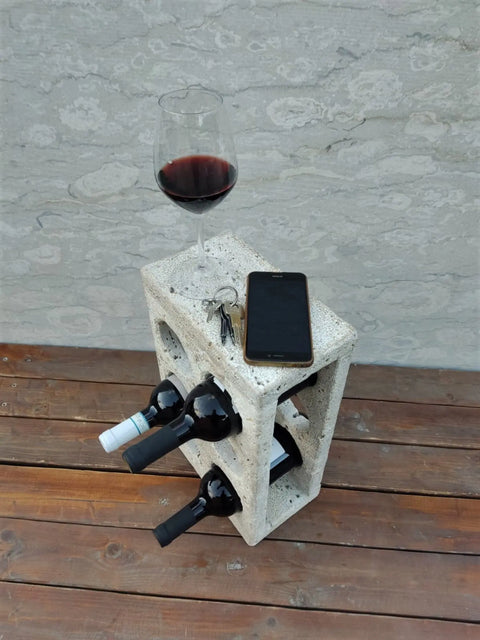 Porte-bouteille antique en travertin romain - Modernista Maroc