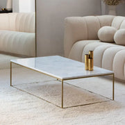 Table Basse Rectangulaire Dorée- Divers Marbre et Dimensions - Modernista Maroc