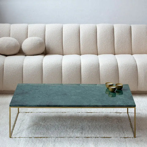 Table Basse Rectangulaire Dorée- Divers Marbre et Dimensions - Modernista Maroc