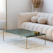 Table Basse Rectangulaire Dorée- Divers Marbre et Dimensions - Modernista Maroc