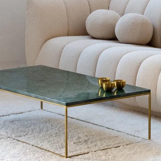 Table Basse Rectangulaire Dorée- Divers Marbre et Dimensions - Modernista Maroc