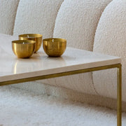 Table Basse Rectangulaire Dorée- Divers Marbre et Dimensions - Modernista Maroc