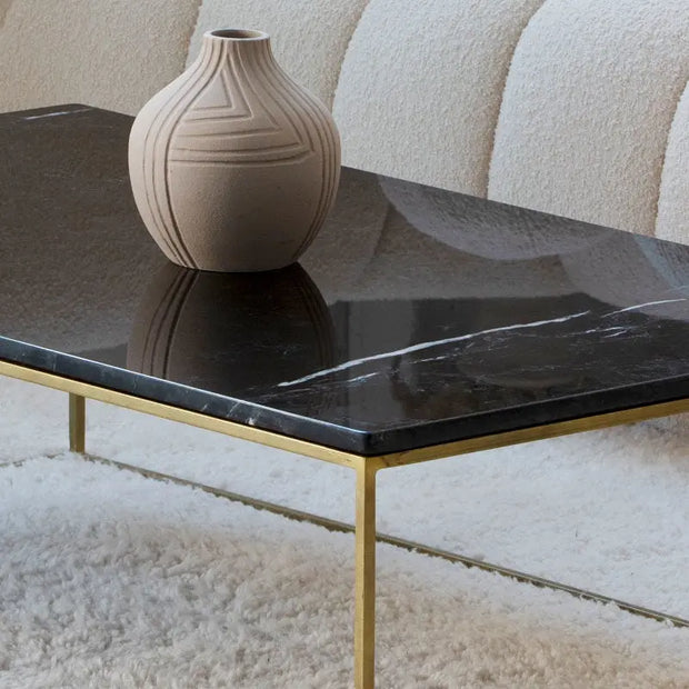Table Basse Rectangulaire Dorée- Divers Marbre et Dimensions - Modernista Maroc