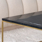 Table Basse Rectangulaire Dorée- Divers Marbre et Dimensions - Modernista Maroc
