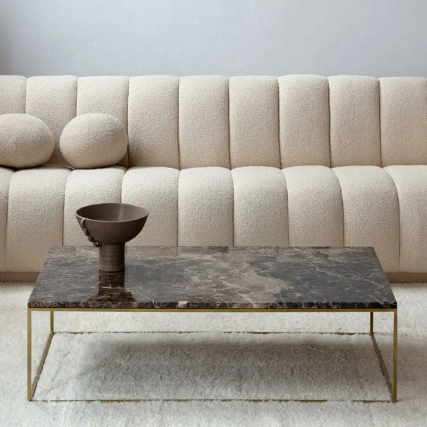 Table Basse Rectangulaire Dorée- Divers Marbre et Dimensions - Modernista Maroc
