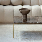 Table Basse Rectangulaire Dorée- Divers Marbre et Dimensions - Modernista Maroc