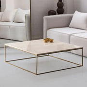 Table Basse Carrée dorée -  Divers Marbre et Dimensions - Modernista Maroc