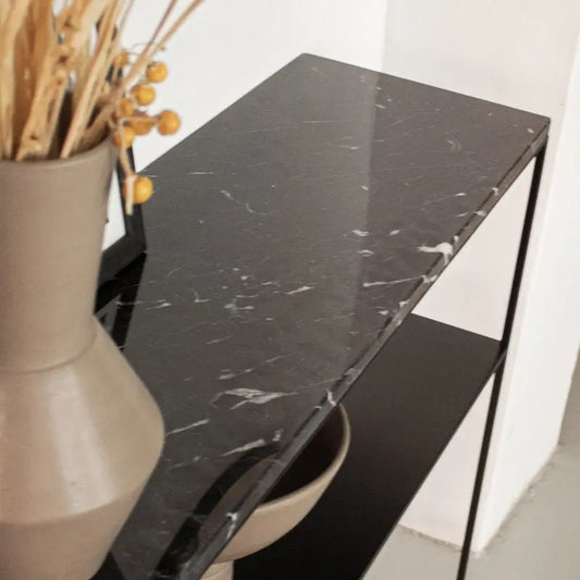 Console Atlas en marbre noir Augusta - Modernista Maroc
