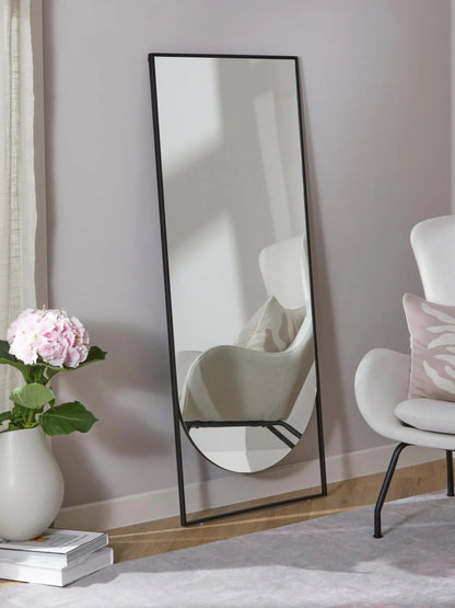 Miroir Noir Rectangulaire avec Détail Arrondi - 160 cm x 65 cm