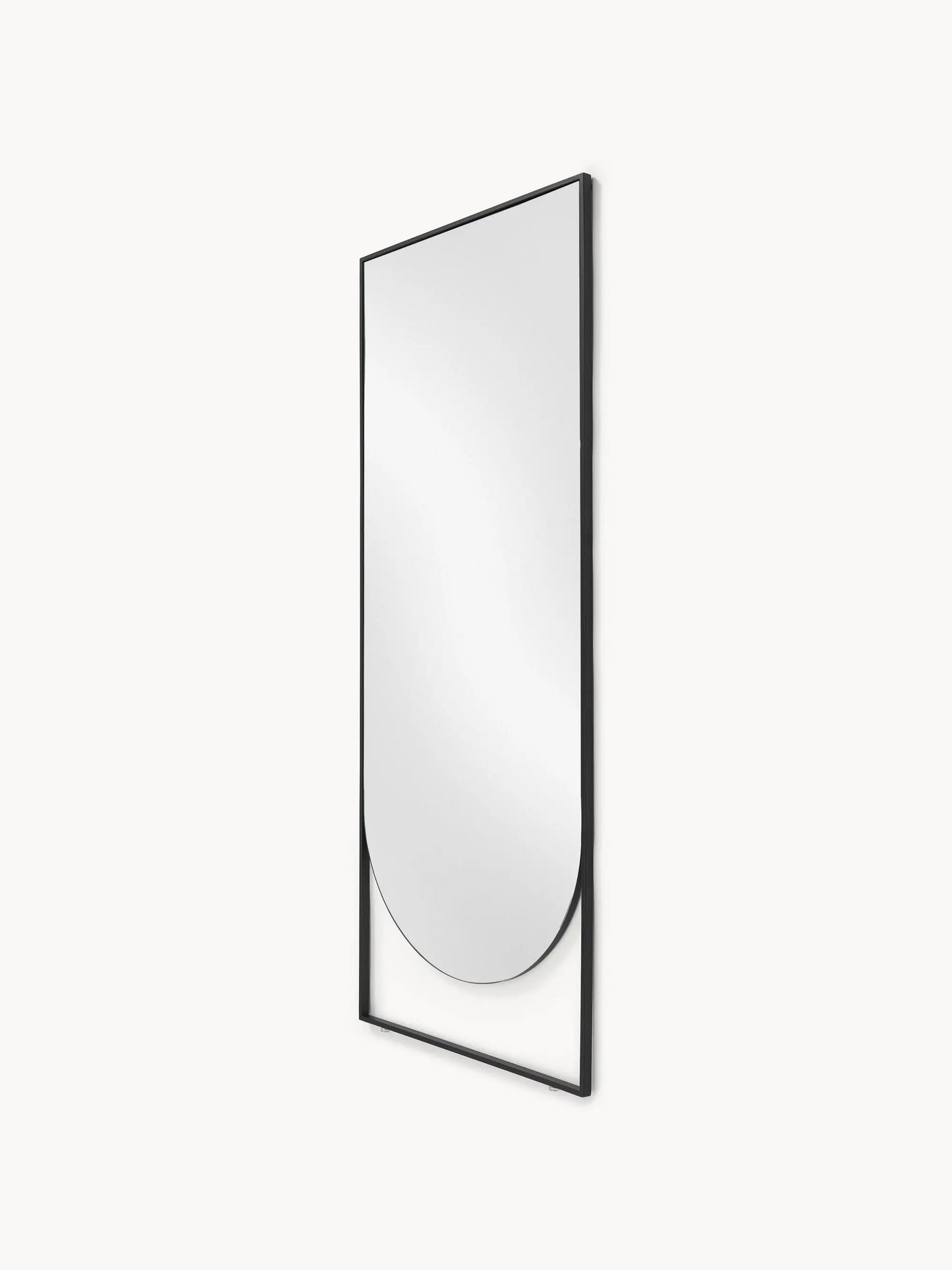 Miroir Noir Rectangulaire avec Détail Arrondi - 160 cm x 65 cm