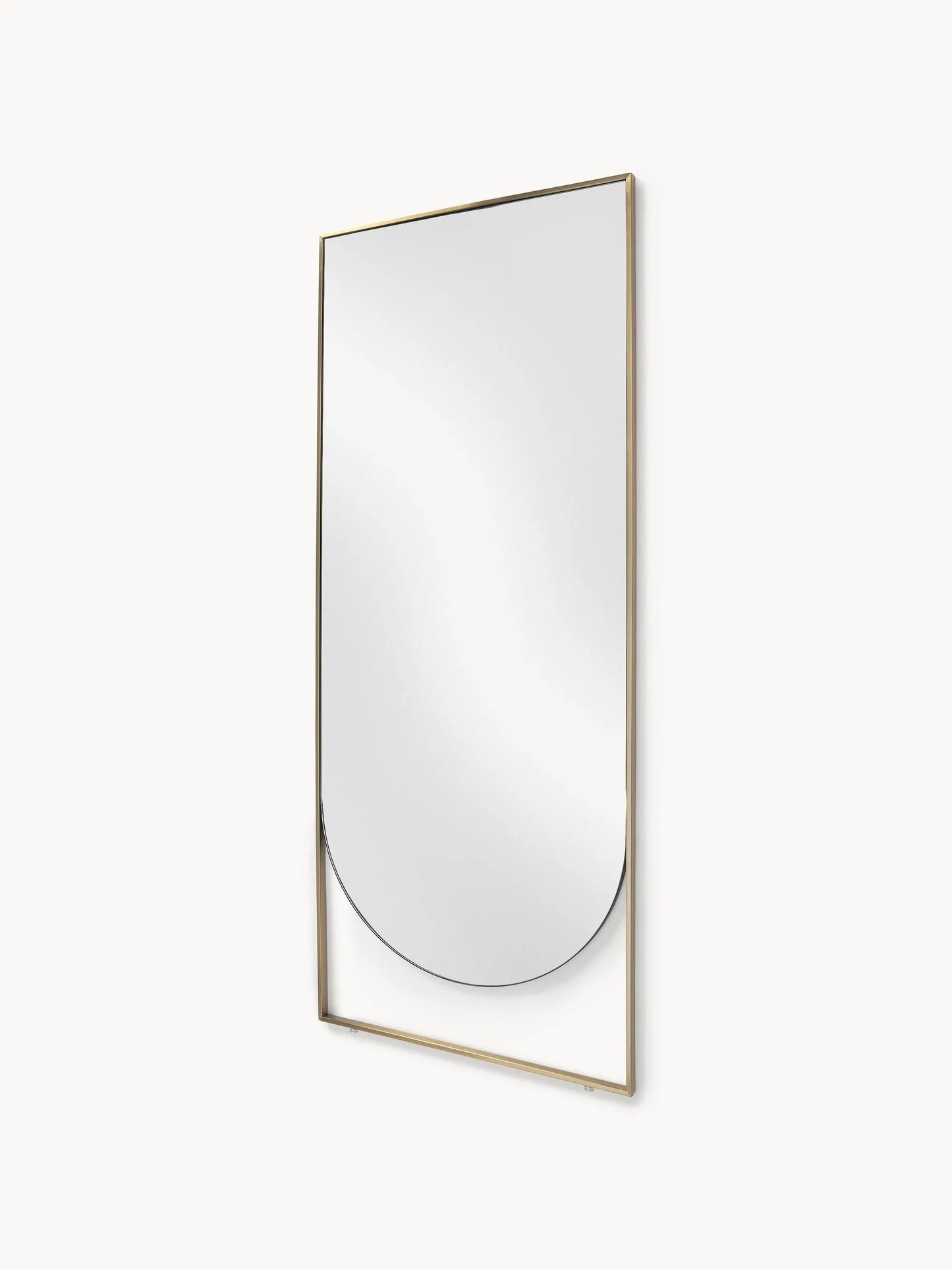 Miroir Doré Rectangulaire avec Détail Arrondi - 160 cm x 65 cm