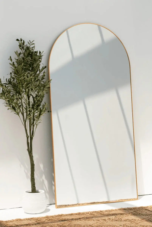 Miroir XXL Arqué Doré