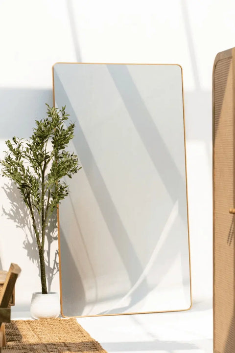 Miroir Adeline Rectangulaire Doré – Modernista Maroc