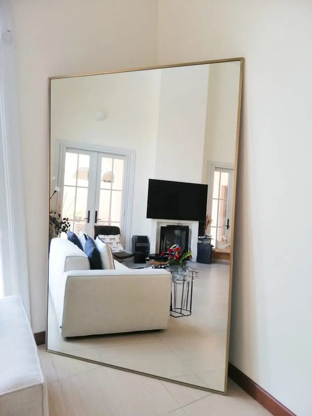 Miroir XXL Rectangulaire Doré - Dimensions 210 x 110 cm à 230 x 155 cm