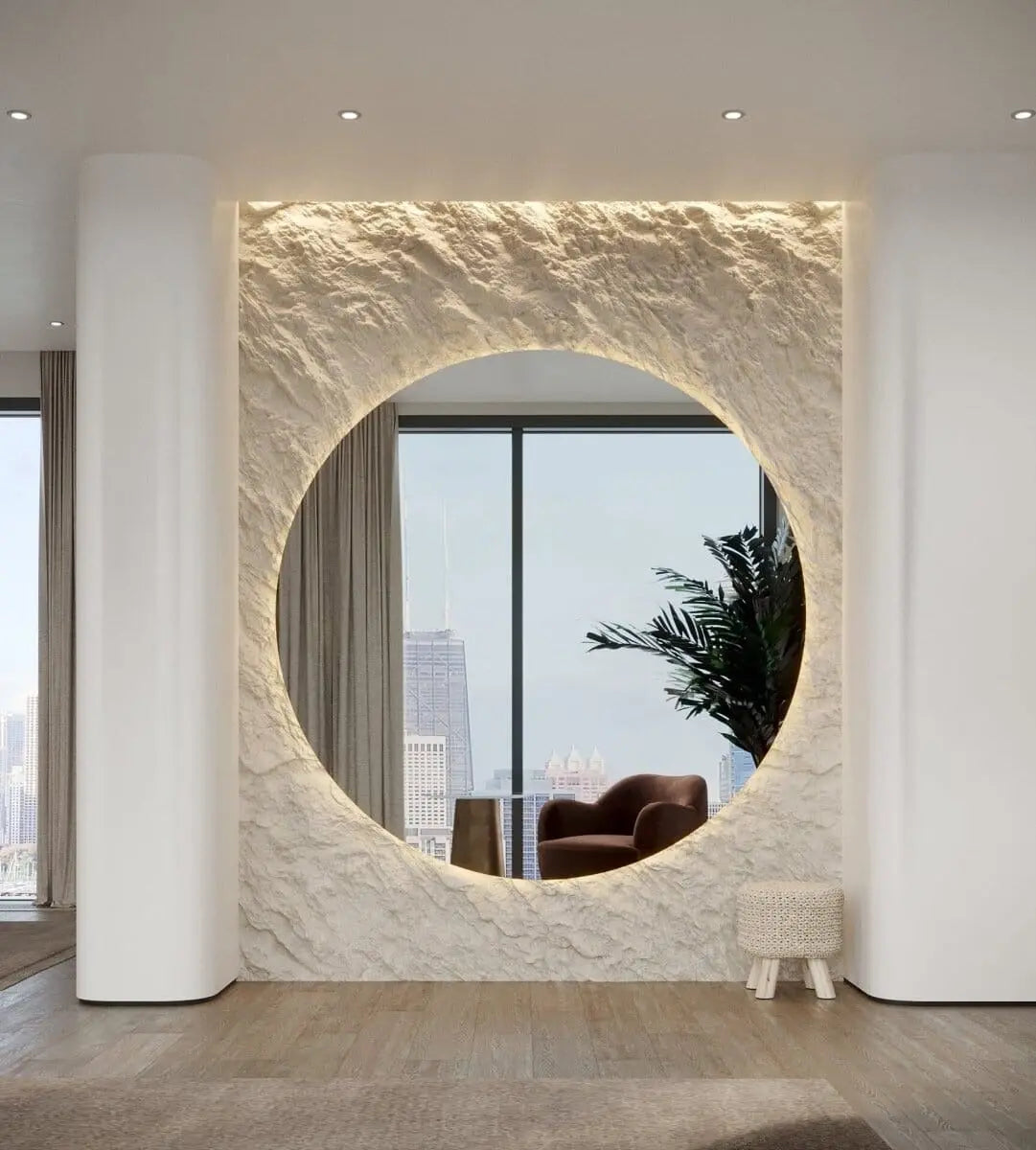 Grand Miroir Rond avec Option LED - Diamètre 180 cm ou 200 cm