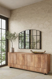 Miroir Noir avec Design en Grilles - Dimensions 120 x 80 cm