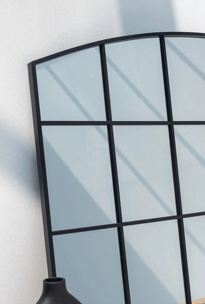 Miroir Noir avec Design en Grilles - Dimensions 120 x 80 cm