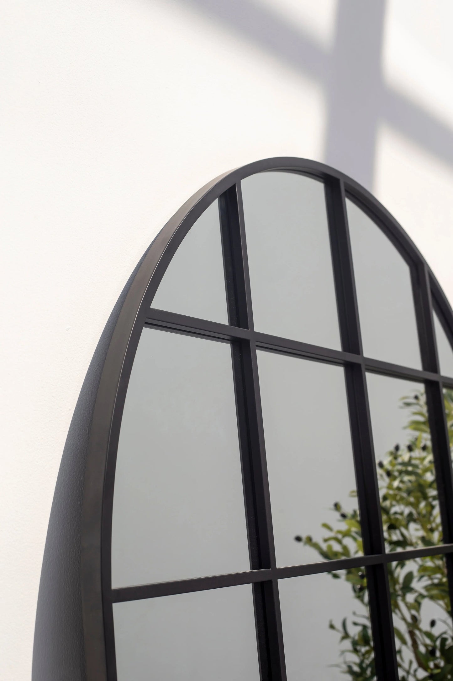 Grand Miroir Arqué Structuré Noir