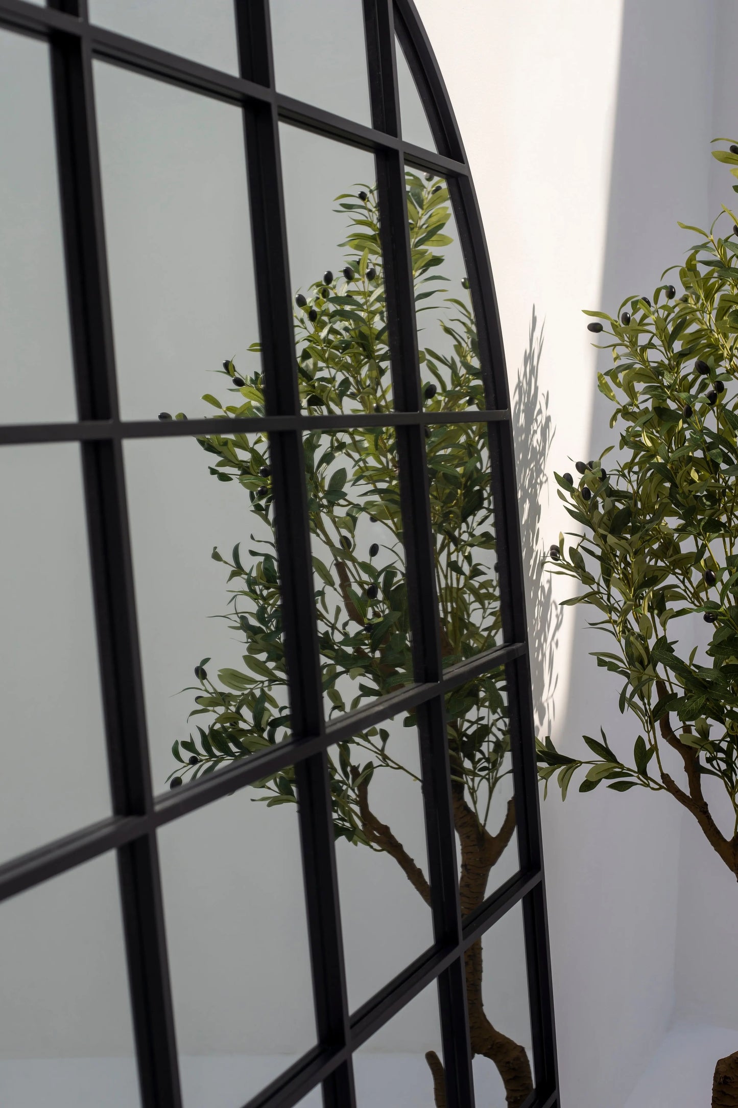 Grand Miroir Arqué Structuré Noir