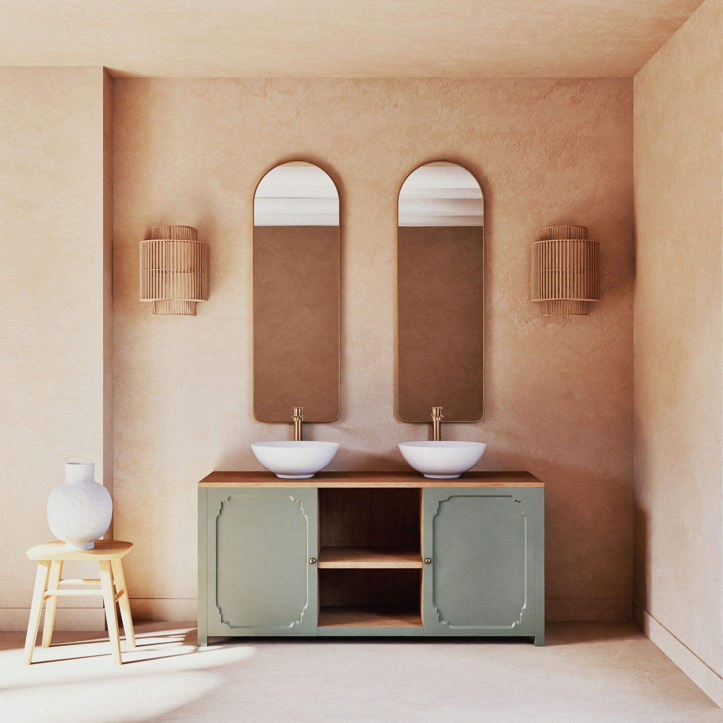 Miroir arche en métal noir 40x120cm