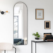 Miroir arche en métal noir 40x120cm