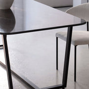 Table à manger rectangulaire en marbre noir
