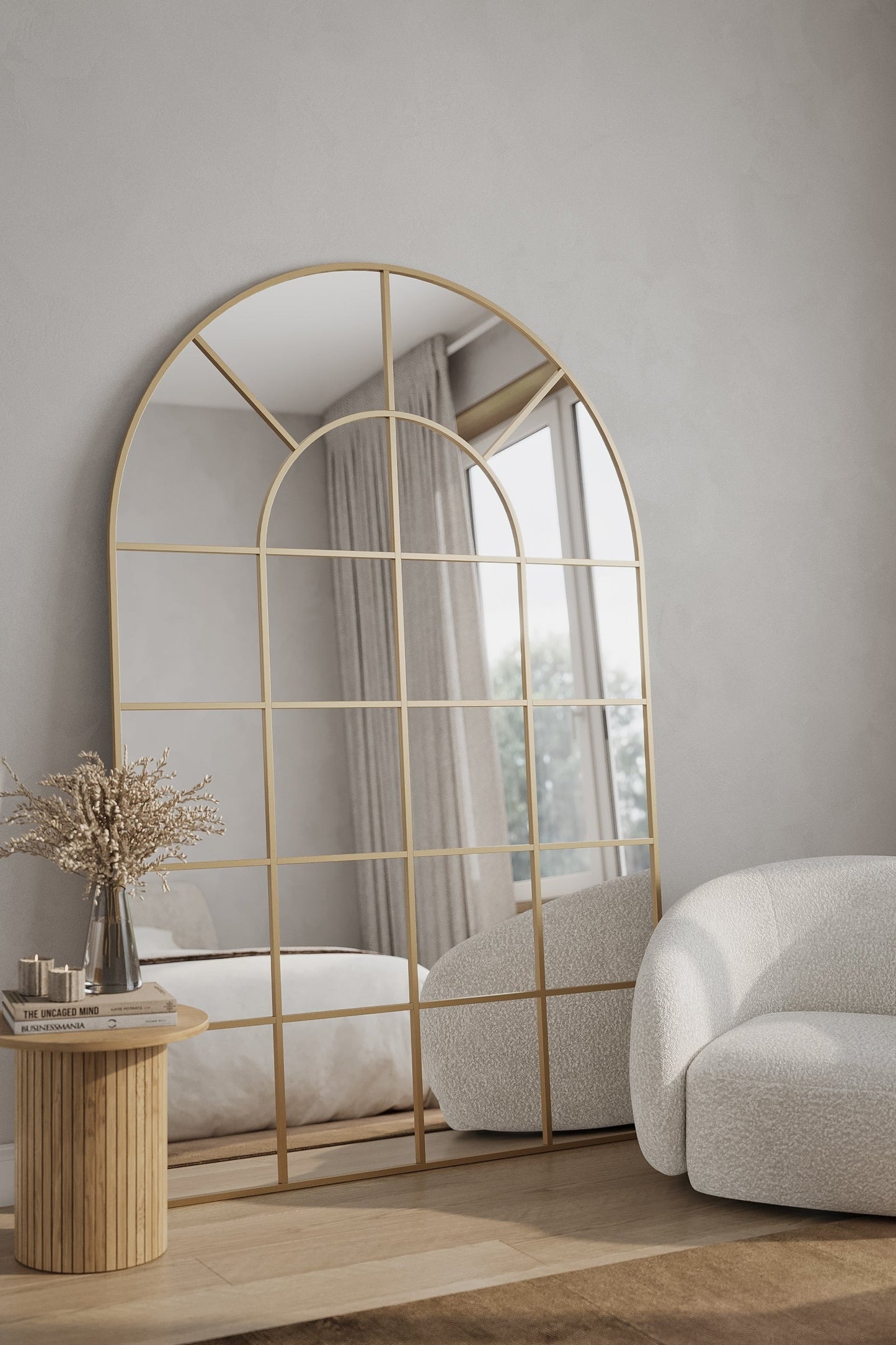 Miroir Arqué Doré XXL (210 × 140 cm)