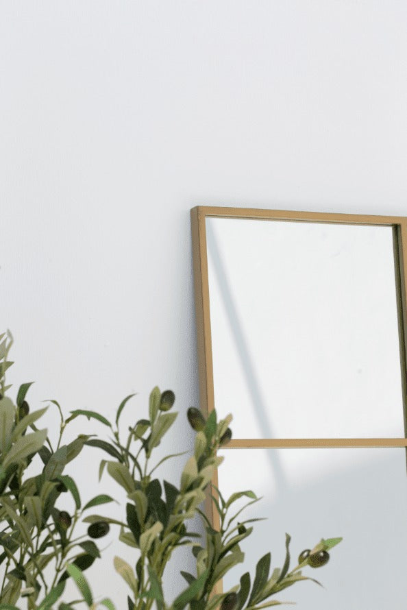 Miroir Fenêtre Rectangulaire Doré