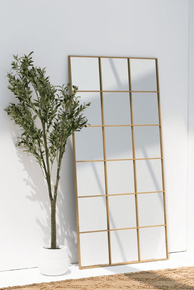 Miroir Fenêtre Rectangulaire Doré