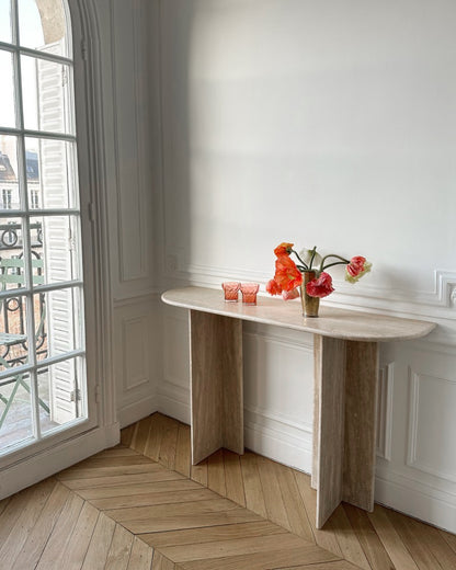Console en travertin Constance