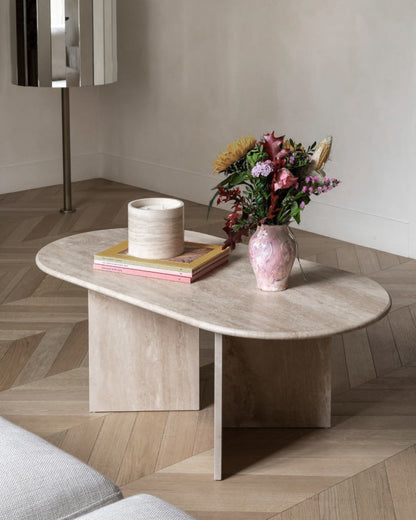 Table Basse Spinelle en Travertin