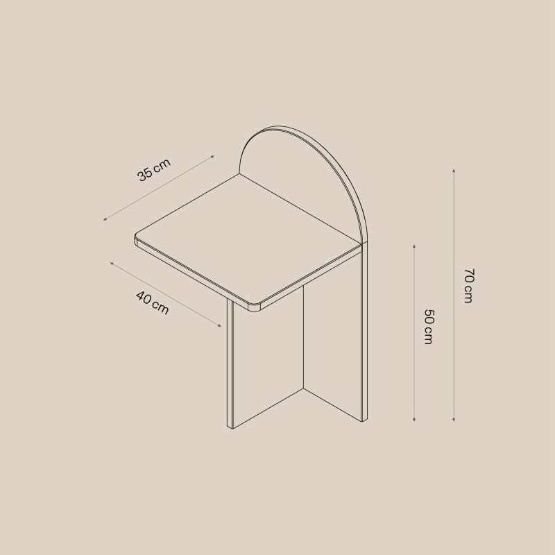 Table de chevet en travertin Nysa