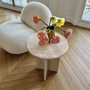 Table d'appoint en travertin Magnifis