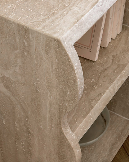 Table d’appoint en travertin Thalassa