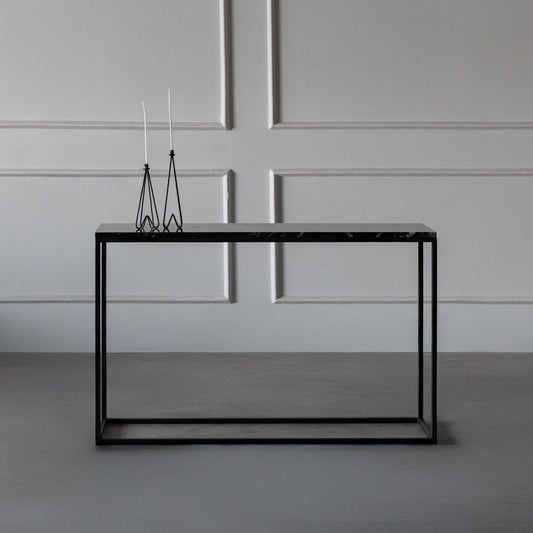 Console Atlas en marbre noir Marquina