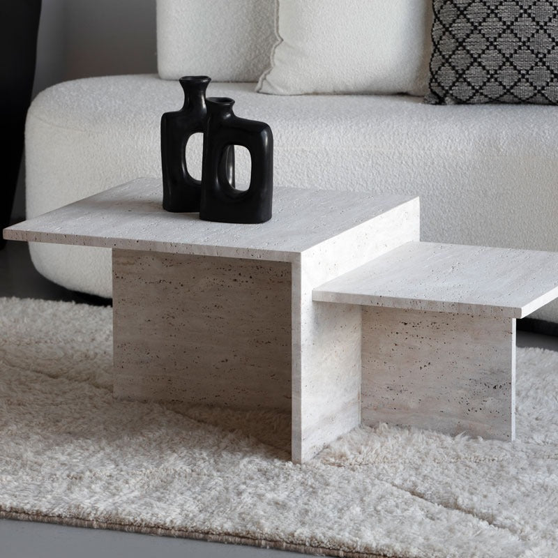 Table Basse Citrine en Travertin