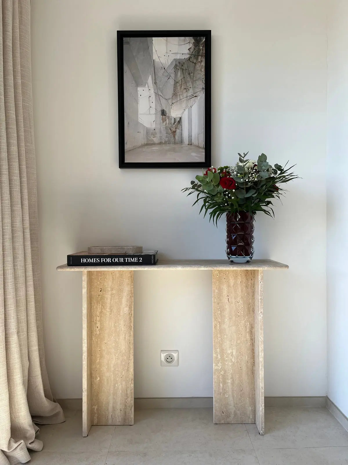 Console Athena 100% Travertin - Modernista Maroc