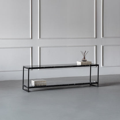 Meuble TV Atlas en marbre noir